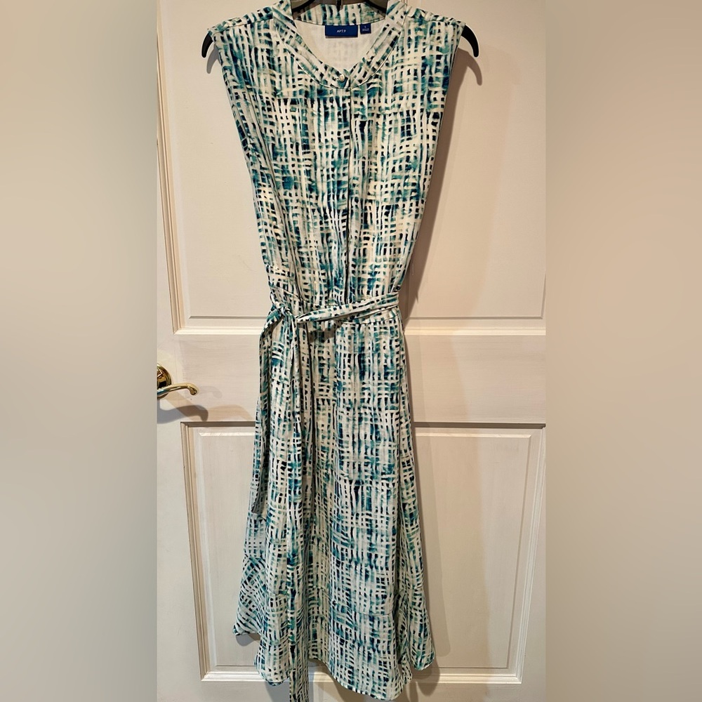 Apt. 9 Teal and White Maxi Dress Womens large